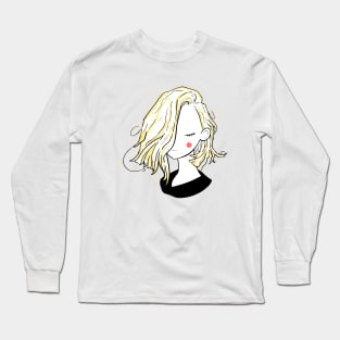 Pretty girl short hairstyles - blonde Long Sleeve T-Shirt